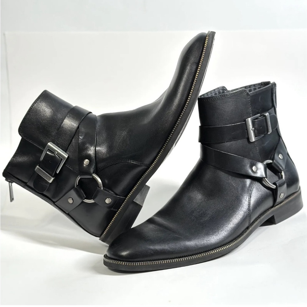 Karl Lagerfeld Black Leather Mens Boots (Size 10.5)